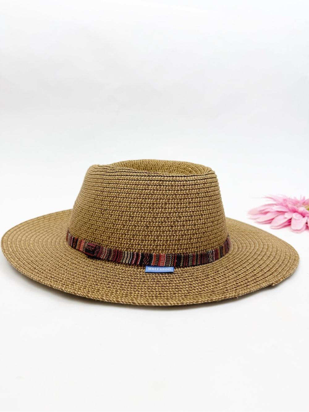 Wallaroo Sedona Woven Sun Hat Straw UPF Embroidered Boho Bohemian Southwestern
